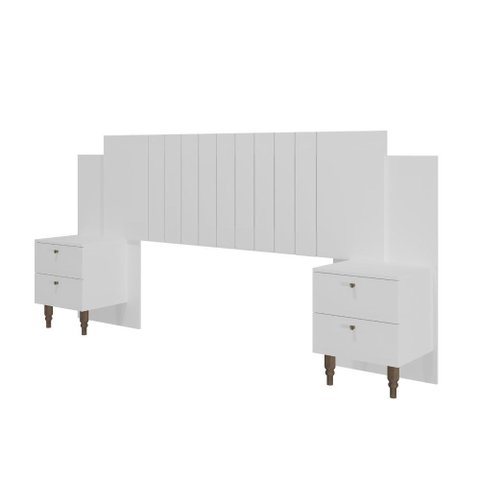 Cabeceira com Mesa de Cabeceira Veneza 2 Gavetas Mdf