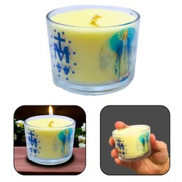 Vela Aromática Devocional Nossa Senhora Das Graças no Copo de Vidro - 1