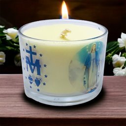 Vela Aromática Devocional Nossa Senhora Das Graças no Copo de Vidro - 2