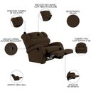 Ver imagem 3 de Poltrona do Papai Reclinável Kalie Manual Gatilho Fh9 Veludo Marrom - Mpozenato