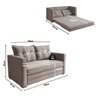 Sofá Cama Casal 1,60m 3 Lugares Londres Veludo Castor Bexs - 2