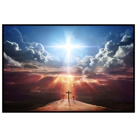 Quadro Quaresma Paixão de Jesus Cristo 60x90cm Moldura
