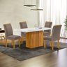 Conjunto Mesa Celeste 120cmx90cm com 4 Cadeiras Luisa Tampo Smart Plus com Vidro - 1