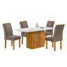 Conjunto Mesa Celeste 120cmx90cm com 4 Cadeiras Luisa Tampo Smart Plus com Vidro - 15