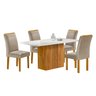 Conjunto Mesa Celeste 120cmx90cm com 4 Cadeiras Luisa Tampo Smart Plus com Vidro - 15