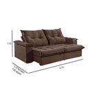 Ver imagem 3 de Sofá 2 Lugares Retrátil 210cm Pillow Top Reclinável M-191 Marrom