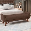 Ver imagem 2 de Puff Recamier Decorativo com Pés em Madeira 140 Cm Itália Veludo Marrom - Lyam Decor