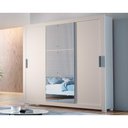 Ver imagem 1 de Guarda Roupas 3 Portas de Correr Veneza Luxo e 4 Gavetas c/ Pés Branco - Rufato