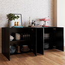 Ver imagem 2 de Balcão Buffet Sonhare 4 Portas Black - Mobilarte Móveis