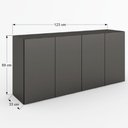 Ver imagem 4 de Balcão Buffet Sonhare 4 Portas Black - Mobilarte Móveis