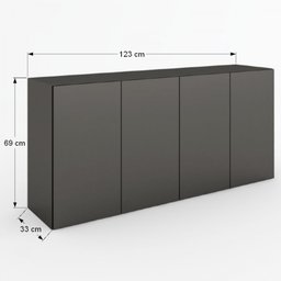 Balcão Buffet Sonhare 4 Portas Black - Mobilarte Móveis - 4 Balcão Buffet Sonhare 4 Portas Black - Mobilarte Móveis - 4