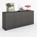 Ver imagem 3 de Balcão Buffet Sonhare 4 Portas Black - Mobilarte Móveis