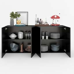 Balcão Buffet Sonhare 4 Portas Black - Mobilarte Móveis - 5 Balcão Buffet Sonhare 4 Portas Black - Mobilarte Móveis - 5