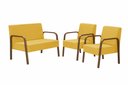 Ver imagem 1 de Conjunto Poltrona Luna Braço Madeira D Salla Suede Amarelo