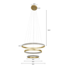 Lustre Pendente Nordecor Bean 2459 3 Módulos 83w Led Dourado Fosco Bivolt - 5