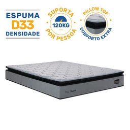 Cama Box Baú com Colchão de Espuma D33 Pillow Top Maxx Queen 158cm - 6