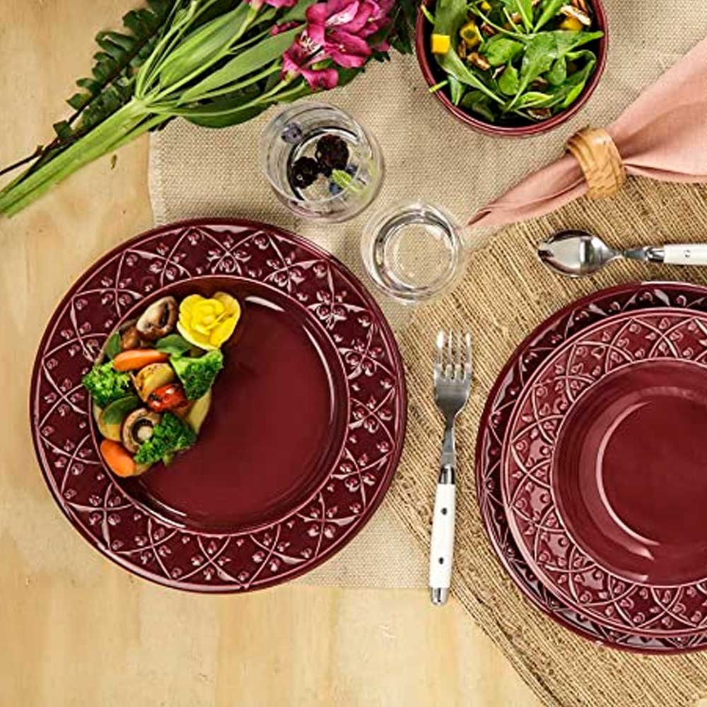 Pratos Rasos 26cm com Relevo Mendi Corvina 6 Peças Oxford Oxford Porcelanas - 2