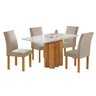 Conjunto Mesa Lorena 120cmx80cm com 4 Cadeiras Espanha Tampo Dakota Plus com Vidro - 15