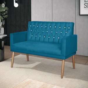 Namoradeira Decorativa Sky para Sala Azul - Bela Móveis