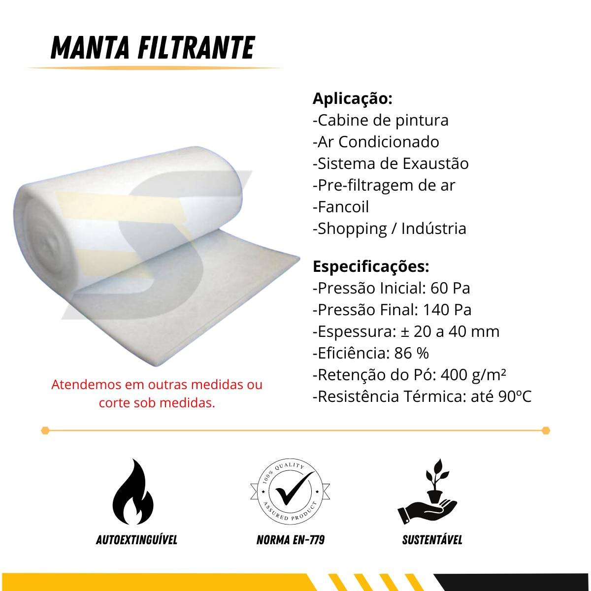 Manta Filtrante G4 - 2x20m Snelfilter Sn-1550 - 2