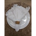 Ver imagem 3 de Guardanapo Branco com Renda 45x45cm