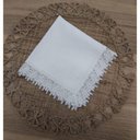 Ver imagem 2 de Guardanapo Branco com Renda 45x45cm