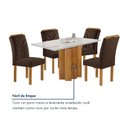 Ver mais imagens de Conjunto Mesa Lorena 120cmx80cm com 4 Cadeiras Carolina Tampo Dakota Plus com Vidro