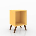 Ver imagem 1 de Mesa de Apoio Retrô 40 X 57 X 35 Cm Pés Palito Mdp Amarelo - Clicklar