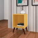 Ver imagem 2 de Mesa de Apoio Retrô 40 X 57 X 35 Cm Pés Palito Mdp Amarelo - Clicklar