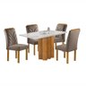 Conjunto Mesa Lorena 120cmx80cm com 4 Cadeiras Carolina Tampo Dakota Plus com Vidro - 15