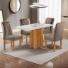 Conjunto Mesa Lorena 120cmx80cm com 4 Cadeiras Carolina Tampo Dakota Plus com Vidro - 1