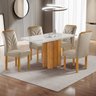 Conjunto Mesa Lorena 120cmx80cm com 4 Cadeiras Carolina Tampo Dakota Plus com Vidro - 1