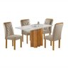 Conjunto Mesa Lorena 120cmx80cm com 4 Cadeiras Carolina Tampo Dakota Plus com Vidro - 15