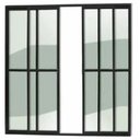 Ver imagem 1 de Porta de Alumínio de Correr 4 Folhas Com Trinco Abertura Central 210x150cm Preto Allo Esquadrias