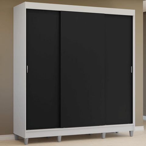Guarda-Roupa Casal com Pés 3 Portas de Correr Reno Madesa