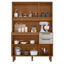 Ver imagem 2 de Armário para Cozinha Kit Pop 120 Cm 6 Portas 2 Gavetas Cinamomo Areia Fosco - Zanzini
