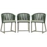 3 Cadeiras de Jantar Noronha Fendi Corda Náutica E3 Trama Verde - 1