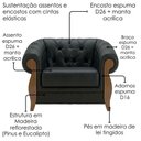Ver imagem 2 de Poltrona Decorativa Milano Capitone Courino com Pés Torneados Café Milani Movelaria