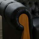 Ver imagem 5 de Poltrona Decorativa Milano Capitone Courino com Pés Torneados Café Milani Movelaria