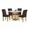 Conjunto Sala de Jantar 4 Lugares Quadrada 90x90 Tampo de Vidro/MDF Mesa Carolina e Cadeiras Espanha - 15