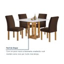 Ver mais imagens de Conjunto Sala de Jantar 4 Lugares Quadrada 90x90 Tampo de Vidro/MDF Mesa Carolina e Cadeiras Espanha