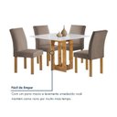 Ver mais imagens de Conjunto Sala de Jantar 4 Lugares Quadrada 90x90 Tampo de Vidro/MDF Mesa Carolina e Cadeiras Espanha