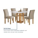 Ver mais imagens de Conjunto Sala de Jantar 4 Lugares Quadrada 90x90 Tampo de Vidro/MDF Mesa Carolina e Cadeiras Espanha