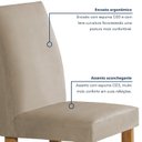 Ver imagem 6 de Conjunto Sala de Jantar 4 Lugares Quadrada 90x90 Tampo de Vidro/MDF Mesa Carolina e Cadeiras Espanha