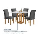 Ver mais imagens de Conjunto Sala de Jantar 4 Lugares Quadrada 90x90 Tampo de Vidro/MDF Mesa Carolina e Cadeiras Espanha