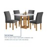 Conjunto Sala de Jantar 4 Lugares Quadrada 90x90 Tampo de Vidro/MDF Mesa Carolina e Cadeiras Espanha - 8