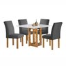 Conjunto Sala de Jantar 4 Lugares Quadrada 90x90 Tampo de Vidro/MDF Mesa Carolina e Cadeiras Espanha - 15