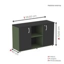 Ver imagem 4 de Armário Credenza 2 Portas Pivotante P25 Preto/Salvia