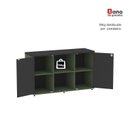 Ver imagem 7 de Armário Credenza 2 Portas Pivotante P25 Preto/Salvia