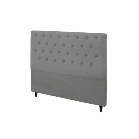 Cabeceira Embaixatriz Plus King Size 1950mm Veludo Slim Chumbo - Simbal
